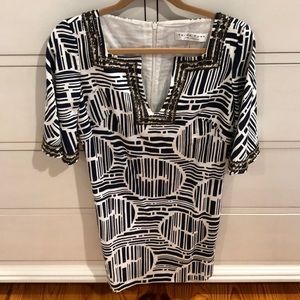 Trina Turk Navy beaded shift dress